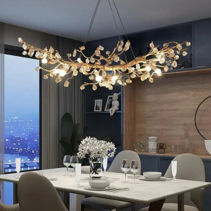 Decorbites™ Kapokblüten-Glas-Kristall-Kronleuchter für Wohnzimmer Esszimmer Schlafzimmer