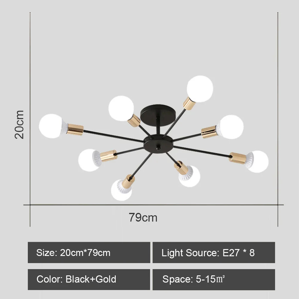 Decorbites™ Schmiedeeisernes Kronleuchter LED-Deckenleuchte Modernes Vintage-Dekor-Beleuchtung