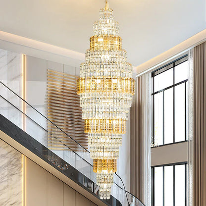 Decorbites™ Kristall-Duplex-Kronleuchter: Luxuriöses Hohl-Design für Wohnzimmer, Treppenhaus.