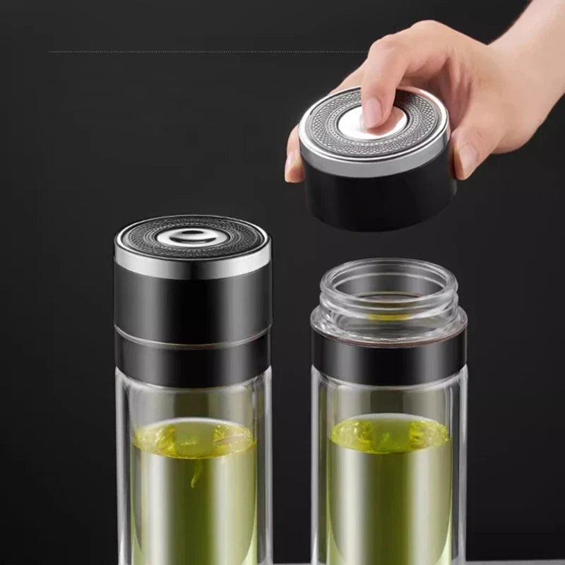 Decorbites™ Isolierglasbecher: Große Kapazität, Ein-Klick-Öffnungsdeckel, Hitzebeständige Doppelwand