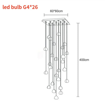 DecorBites™ Crystal Ball Nordic LED Chandelier - Modern Staircase Decorative Lighting