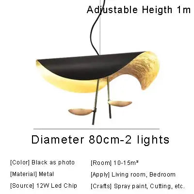 Decorbites™ Lederarm-Manta-Hängeleuchte Fliegende Untertasse-Hut industrielles Retro-Design weiß schwarz