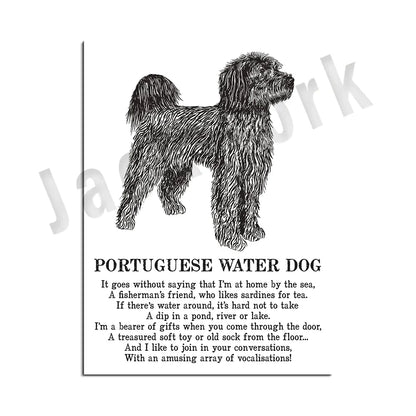 Decorbites™ Hunderassens-Gedichtposter-Sammlung: Vizsla, Pomeranian, Manchester Terrier und mehr