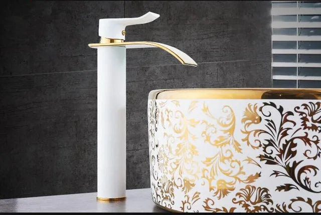 Gold White Waterfall Faucet