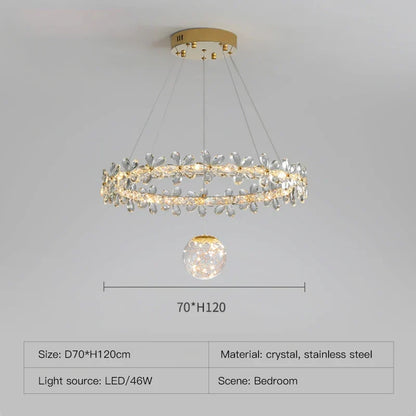 Decorbites™ Gold Kristall Spirale Kronleuchter LED Hängeleuchten für die Heimdekoration