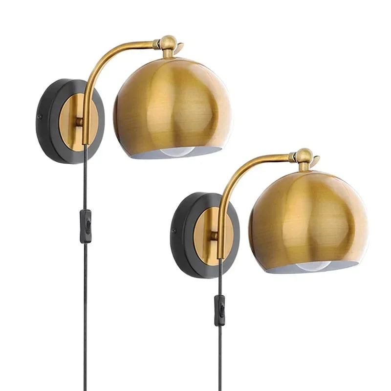 Decorbites™ Gold Verstellbare Steckdosen-Wandlampe für Vintage-Industrie-Stil Heimdekoration