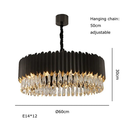 DecorBites™ Black Crystal Ceiling Pendant Lights for Dining Table - Nordic Luxury Design