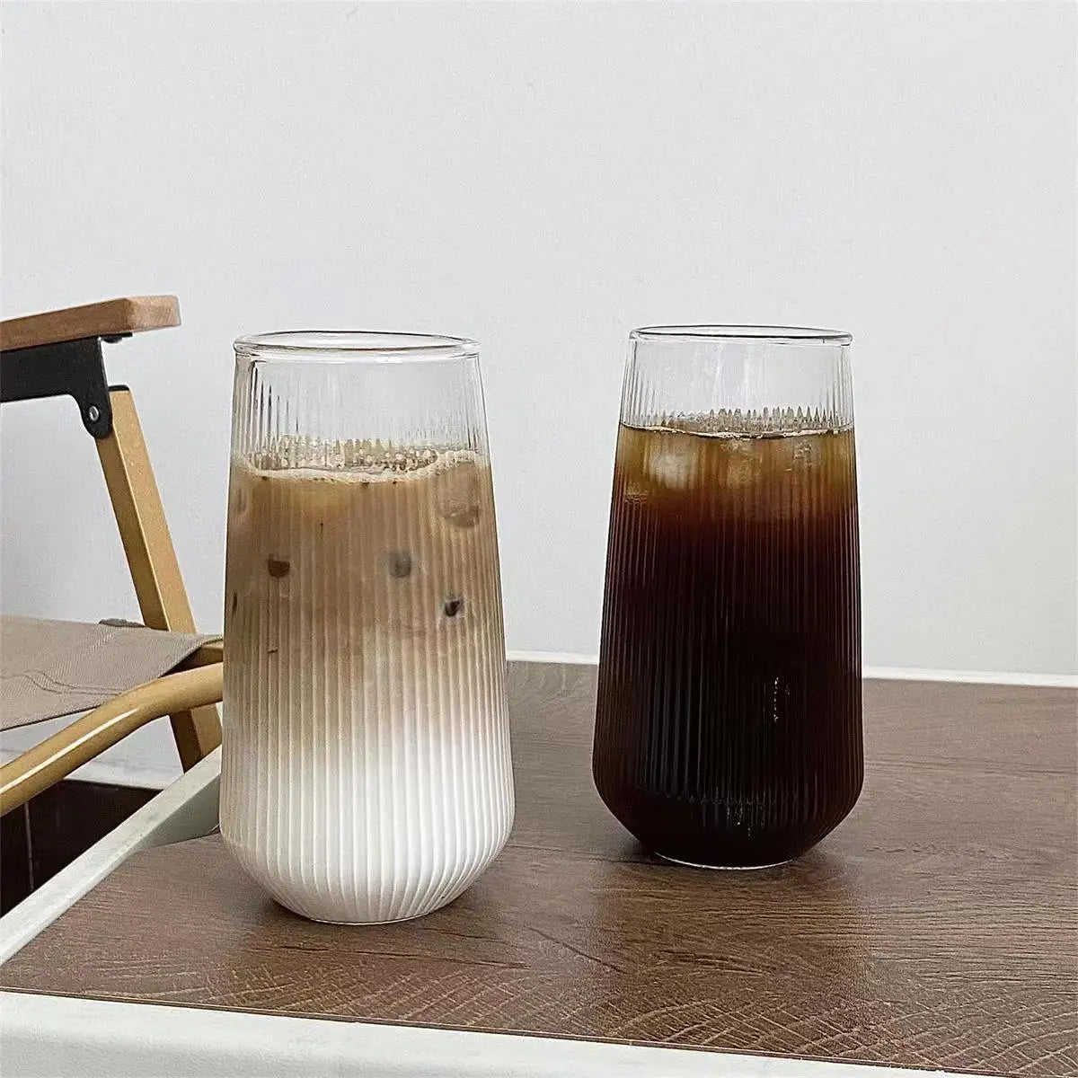 Decorbites™ Glasbecher-Set mit Deckel und Trinkhalm für Tee, Kaffee, Saft, Bier, Milch, Mokka