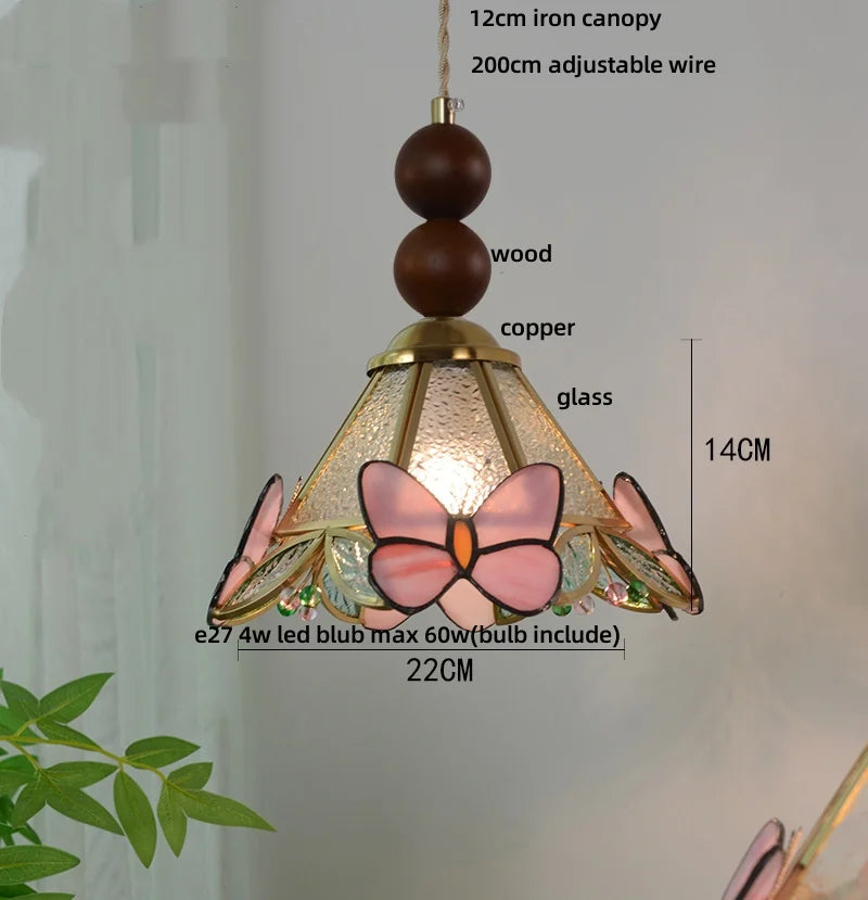 Decorbites™ Klar-Glas-LED-Pendantleuchte Tiffany-Schmetterling Hängelampe