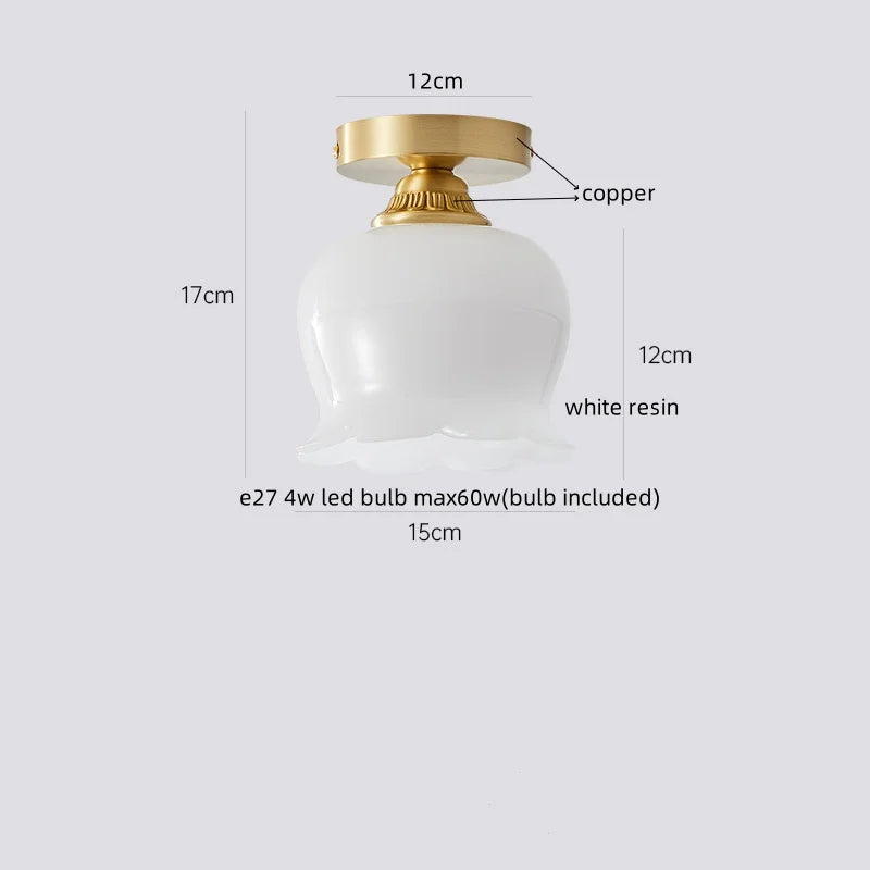 Decorbites™ Baumwoll-Form LED-Deckenleuchte – Creme. Nordischer Stil, Flur Balkon Veranda Licht.