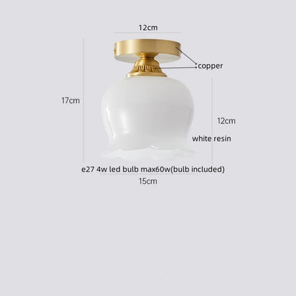 Decorbites™ Baumwoll-Form LED-Deckenleuchte – Creme. Nordischer Stil, Flur Balkon Veranda Licht.