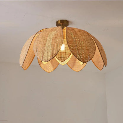 Decorbites™ Handgefertigte Rattan-Blütenblüten-Pendelleuchte mit chinesischem Stil-Design für Wohn- und Esszimmer