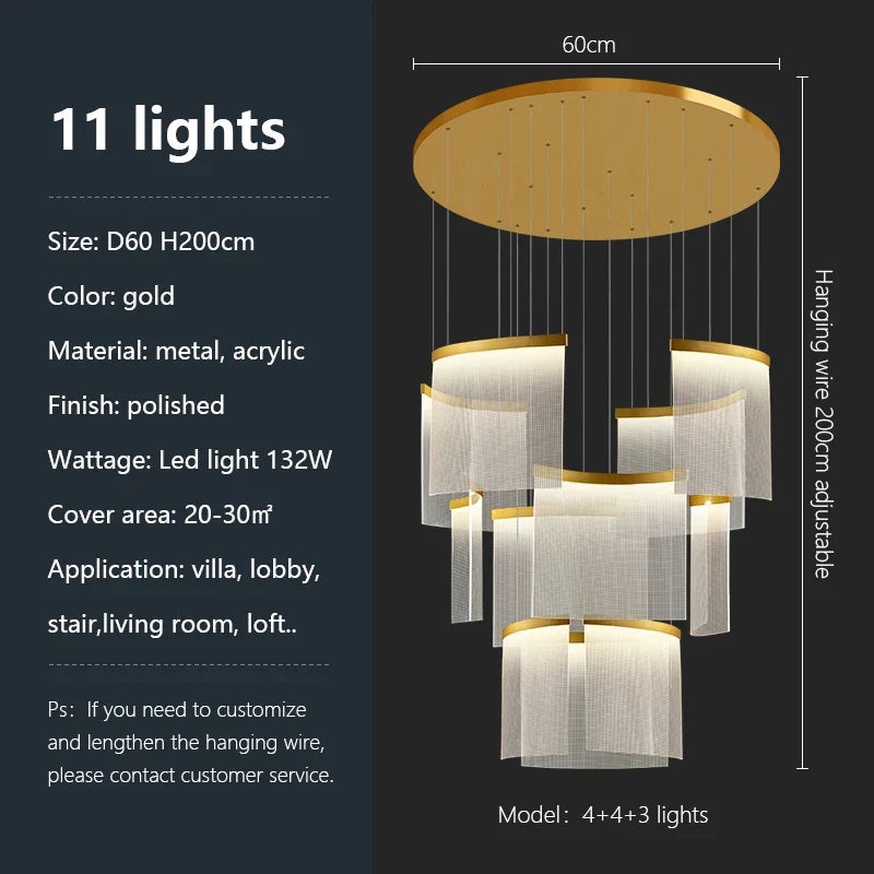 Decorbites™ Acryl-LED-Kronleuchter: Moderne Lichtluxus dimmbare Pendelleuchte für das Wohnzimmer – elegante Leuchtarmaturen