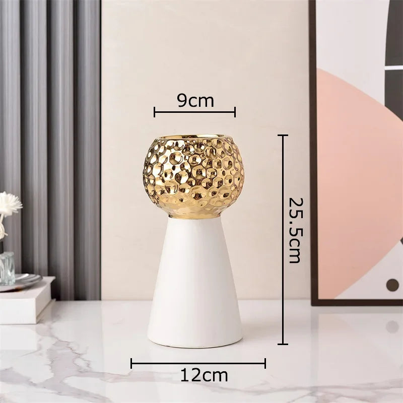 Gold Hammer Ceramic Vase