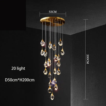 Decorbites™ Diamantkristall-Kronleuchter: Luxuriöse Gold-LED-Beleuchtung für Treppenhaus & Wohnzimmer