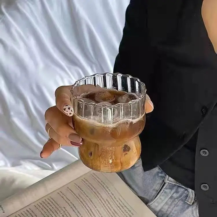 Decorbites™ Klar-Glas-Kaffeetassen-Set aus 6 Stück – Hitzbeständiges vertikales Design für verschiedene Getränke