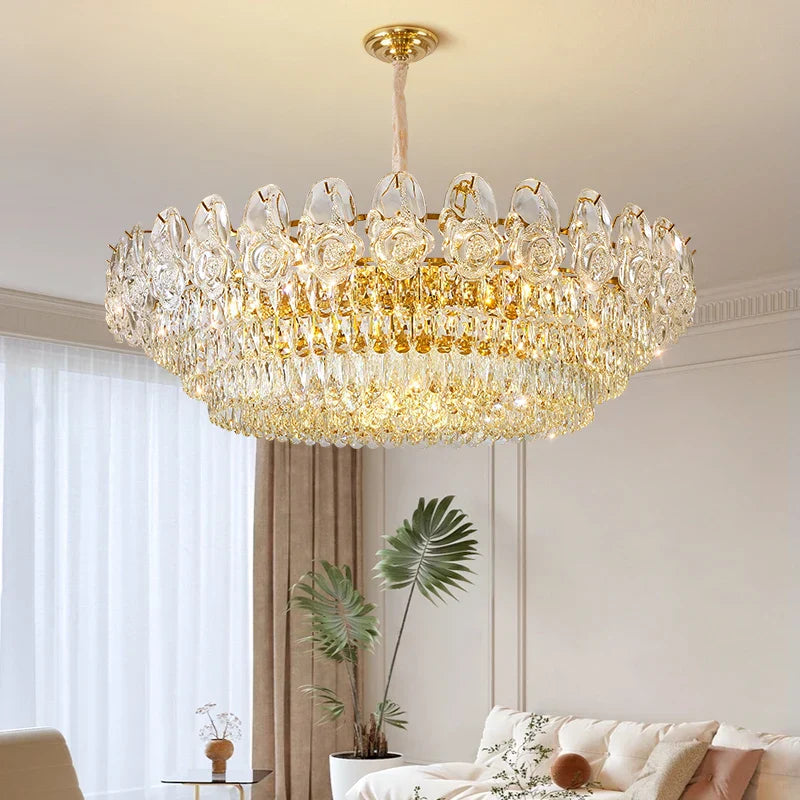DecorBites™ Crystal Rose Chandelier for Living Room Dining Bedroom 2024 French Light Luxury