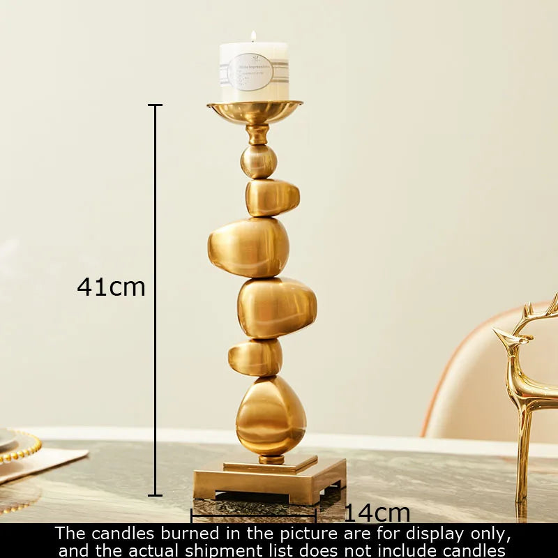 Decorbites™ Goldlegierter Stein-Stapel-Leuchter-Ornament Heimduftbehälter