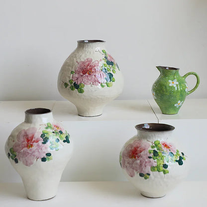 Decorbites™ Handgefertigte chinesische Aquarell-Blumenvasen retro dekorative Tonkrüge