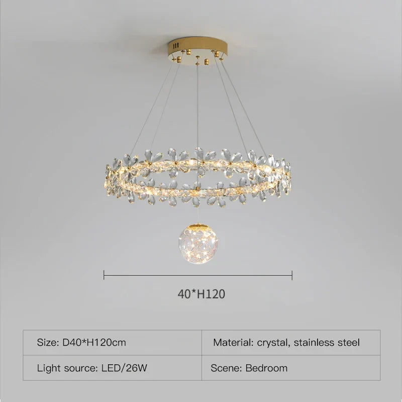 Decorbites™ Gold Kristall Spirale Kronleuchter LED Hängeleuchten für die Heimdekoration