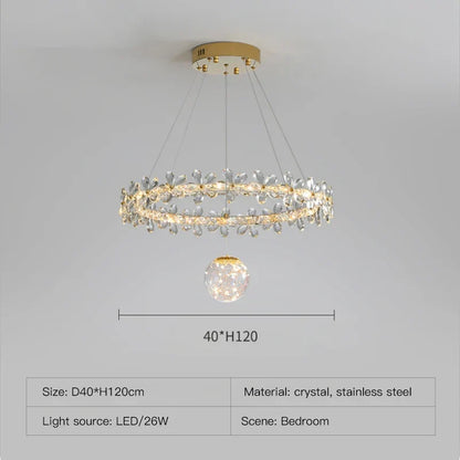 Decorbites™ Gold Kristall Spirale Kronleuchter LED Hängeleuchten für die Heimdekoration