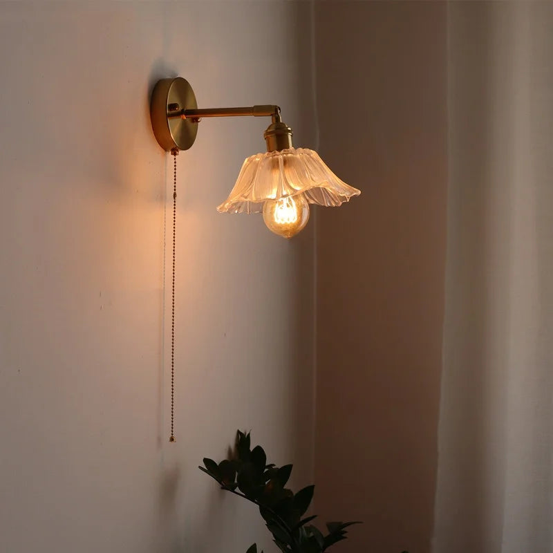Decorbites™ Japanischer Stil LED-Glas-Kupfer-Wandleuchte für Restaurant, Bar, Schlafzimmer, Badezimmer