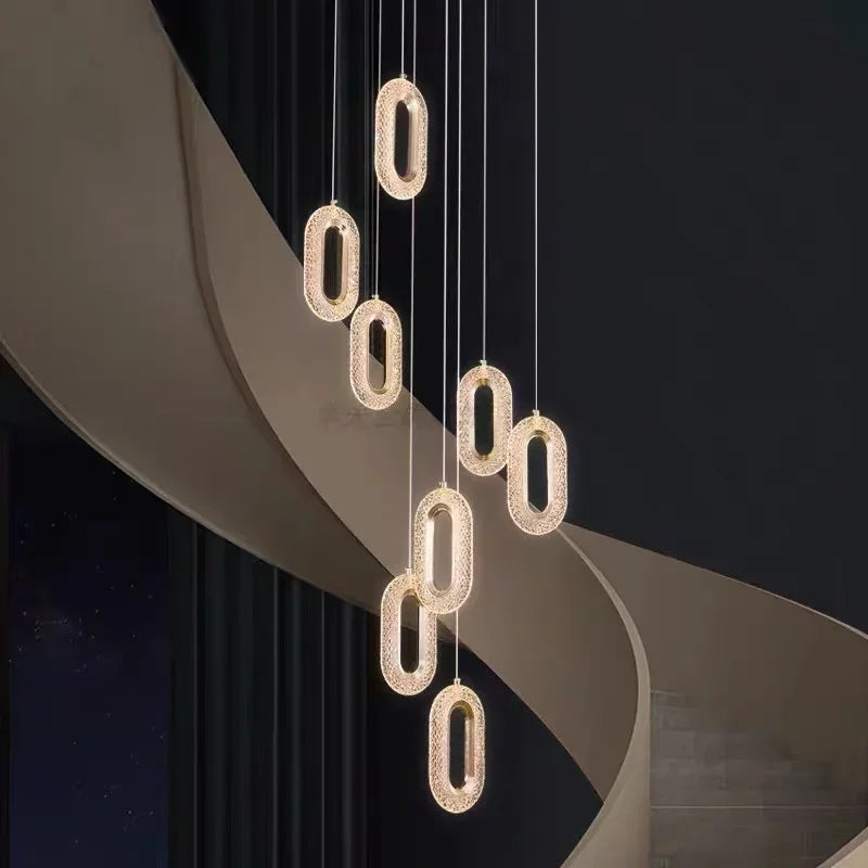 Decorbites™ Kristallringe-Kronleuchter: Treppenhaus Luxus-LED-Beleuchtungskörper