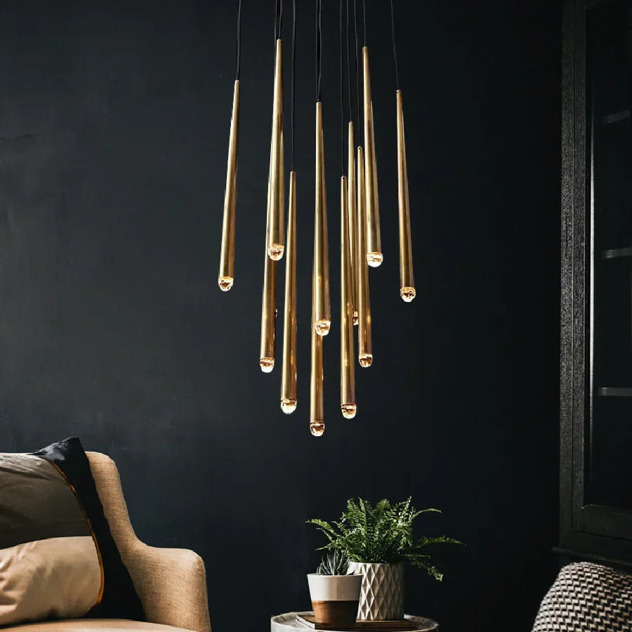 DecorBites™ Crystal LED Pendant Chandelier for Retro Villa Stairs