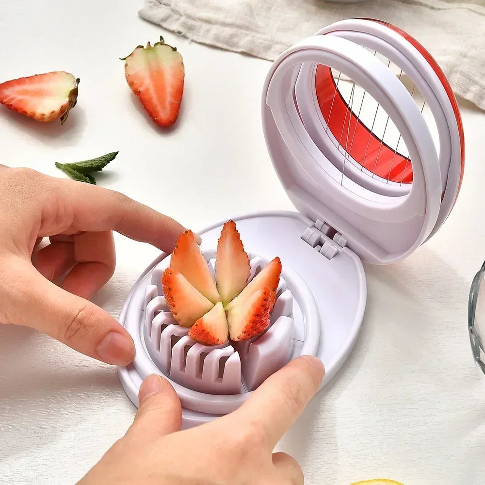 Decorbites™ Eier-Schneider Schneidemaschine Einfaches Schneiden Küchenutensil Frucht-Scheiben Lila Rein