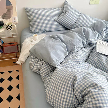 Decorbites™ Japanischer Stil Baumwollbedrucktes 4-teiliges Bettwäsche-Set mit beidseitigem Design