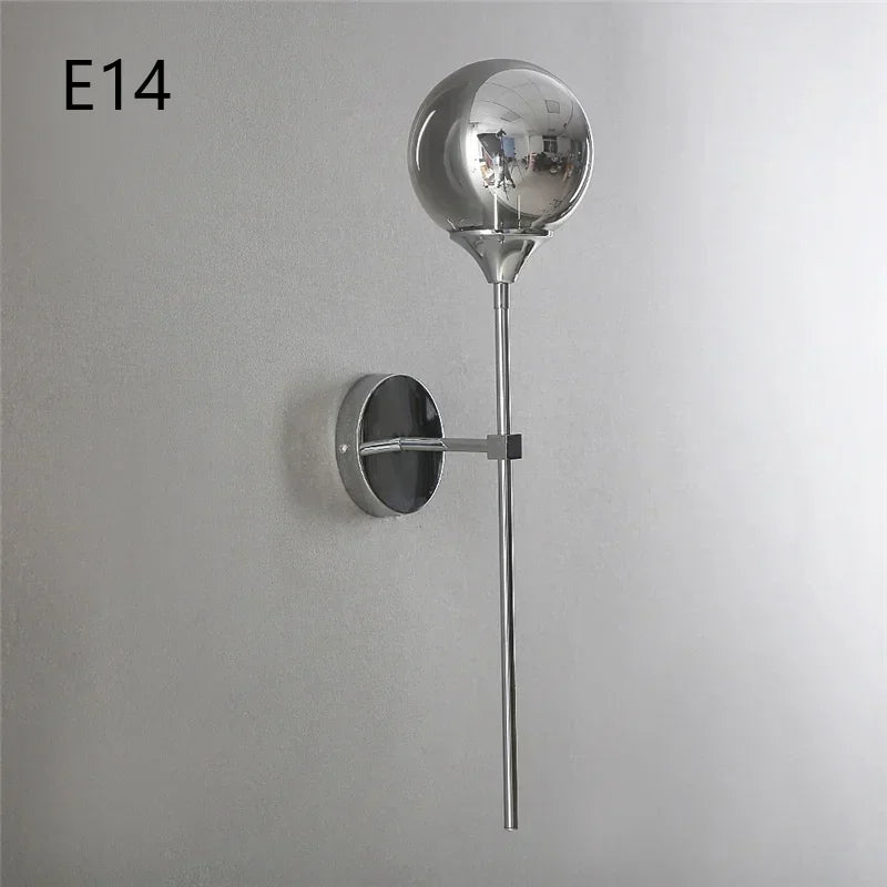 Decorbites™ Glasball-Wandlampen: Moderne nordische goldene Chrom-Beleuchtungskörper für Wohnzimmer, Küche