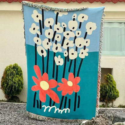 Decorbites™ Kuscheldecke aus Strick mit Fransen - Weich & doppelseitig für Bett- und Sofadecor