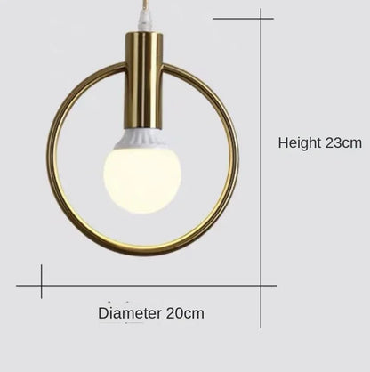 Decorbites™ Goldener Ring-Glasball-Hängeleuchte für Schlafzimmer und Wohnzimmer.