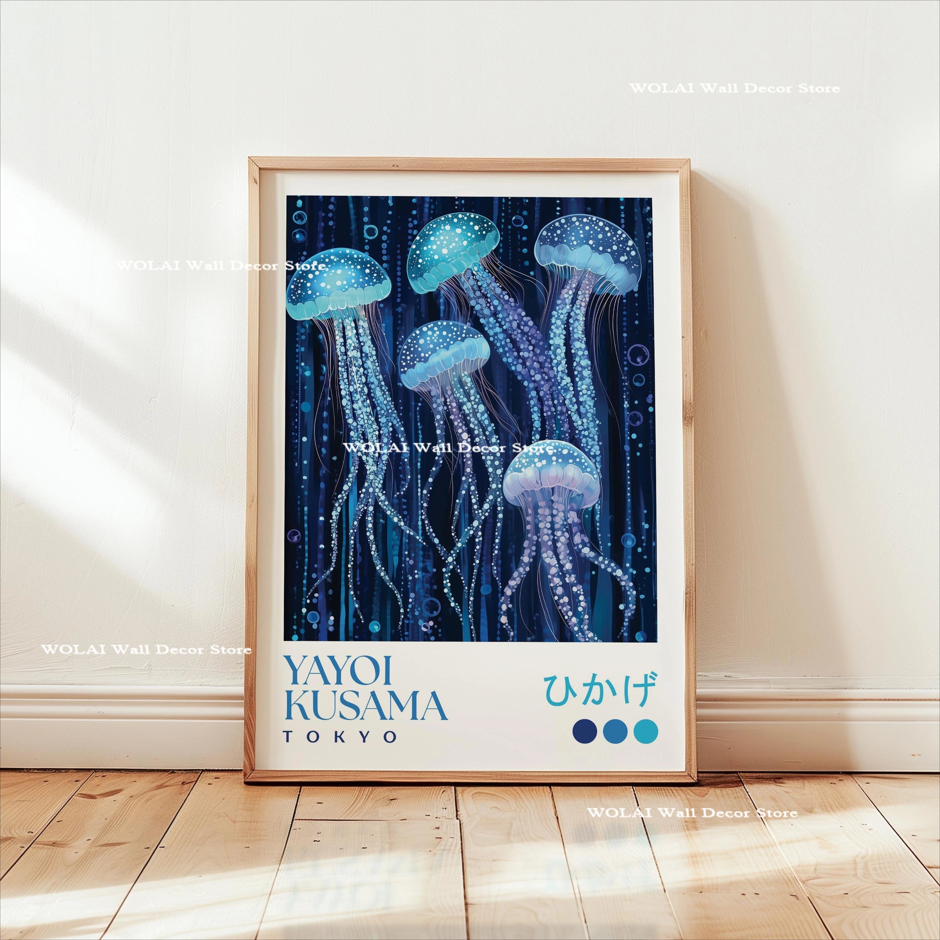 Yayoi Kusama Koi Fish Jellyfish Animal Canvas Prints Japanese Hokusai Giant Wave Wall Art Posters for Living Room Home Decor