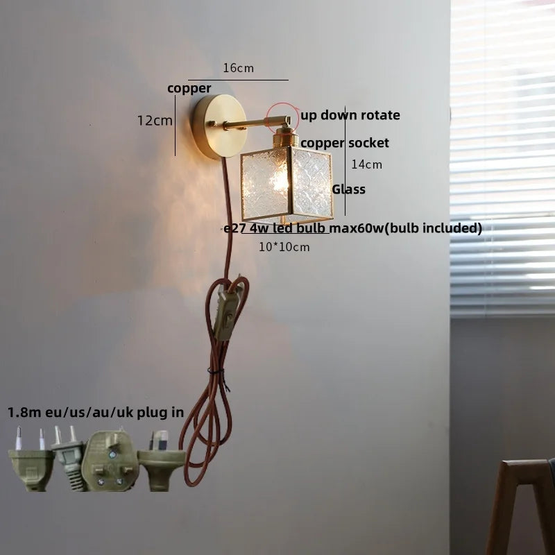 Decorbites™ Krone Glas LED Wandlampen Messing Schalter Treppenarmaturen