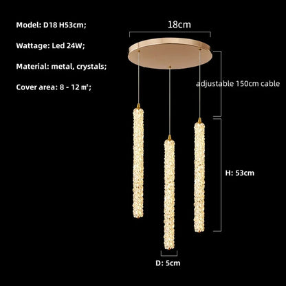 Decorbites™ Kristall-Hängeleuchte: Moderne dimmbare Kronleuchter für luxuriöses Wohnzimmer, Esszimmer, Schlafzimmer