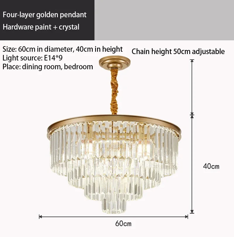 Decorbites™ Kristall-Gold-Lüster: Moderne Wohnzimmer-Schlafzimmer-Dekor-Beleuchtung