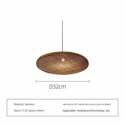 Japanisches Retro-Bambus-Handgefertigtes Restaurant-Pendant-Licht im Wabi-Sabi-Stil für Hotel-Bankettsäle, Unterkünfte und Teeräume