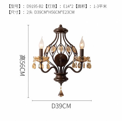 Decorbites™ Kristallkerzen-Wandleuchte LED E14 Eisenkunst Wohnzimmer Schlafzimmer Bar