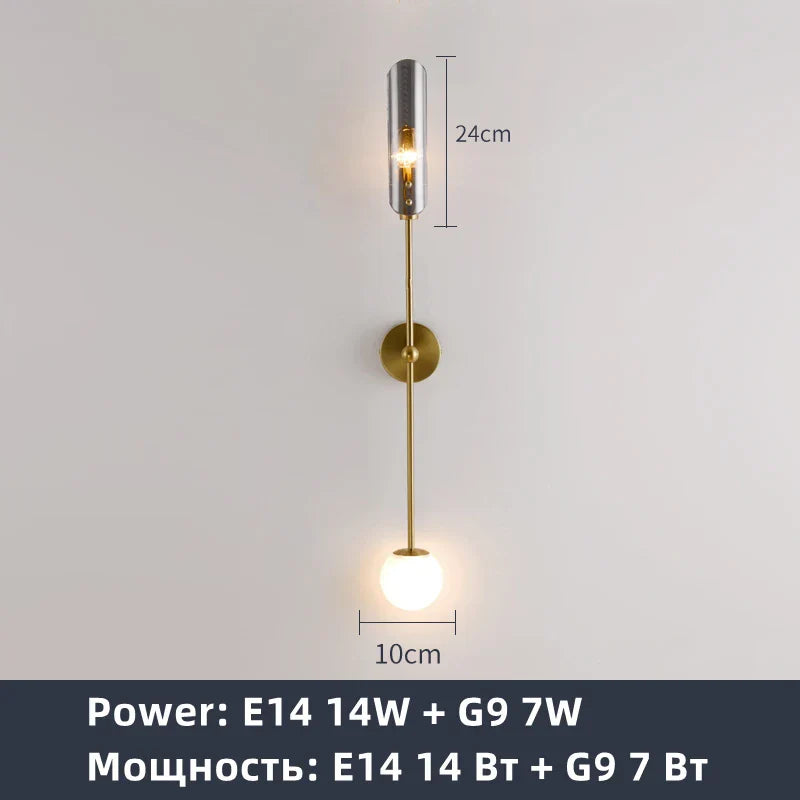 DecorBites™ Gold Metal Wall Light: Nordic Style Bedroom Bedside Lamp for Modern Living Room Decor