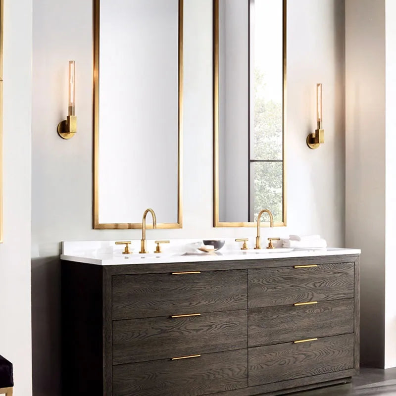 Decorbites™ Goldene Metall- und Glas-Wandleuchte für Badezimmer, Schlafzimmer, Gang und Eingangsbereich