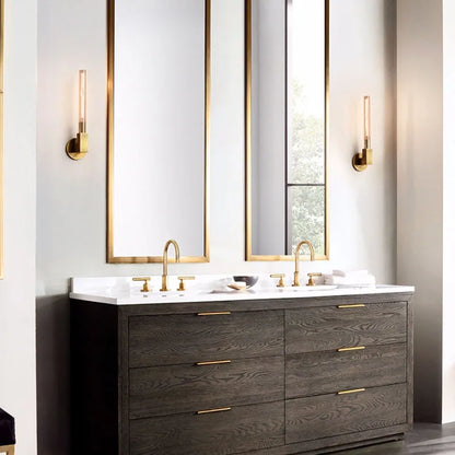 Decorbites™ Goldene Metall- und Glas-Wandleuchte für Badezimmer, Schlafzimmer, Gang und Eingangsbereich