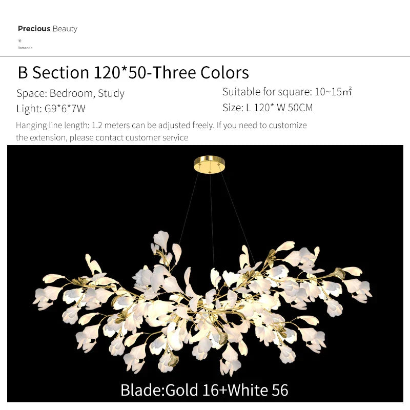 Decorbites™ Ginkgo Biloba Kronleuchter: Elegantes Duplex Wohnzimmer Hotel-Lobby-Pendant-Licht