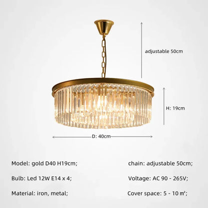 Decorbites™ Gold Schwarz Metall Kristall Anhängerleuchten Kette Hängende LED Aufhängung Lampe Armaturen