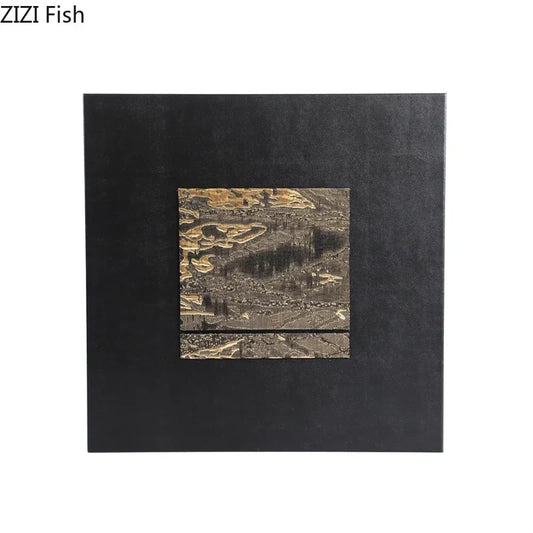 Decorbites™ Vergoldetes Stoff-Hängegemälde Abstraktes Kunstwerk Modernes Relief-Wandbild