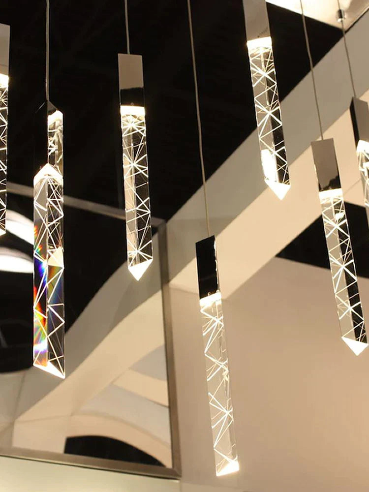Decorbites™ Kristall-Chrom-LED-Kronleuchter: Elegante Duplex-Treppenbeleuchtung für moderne Innenräume