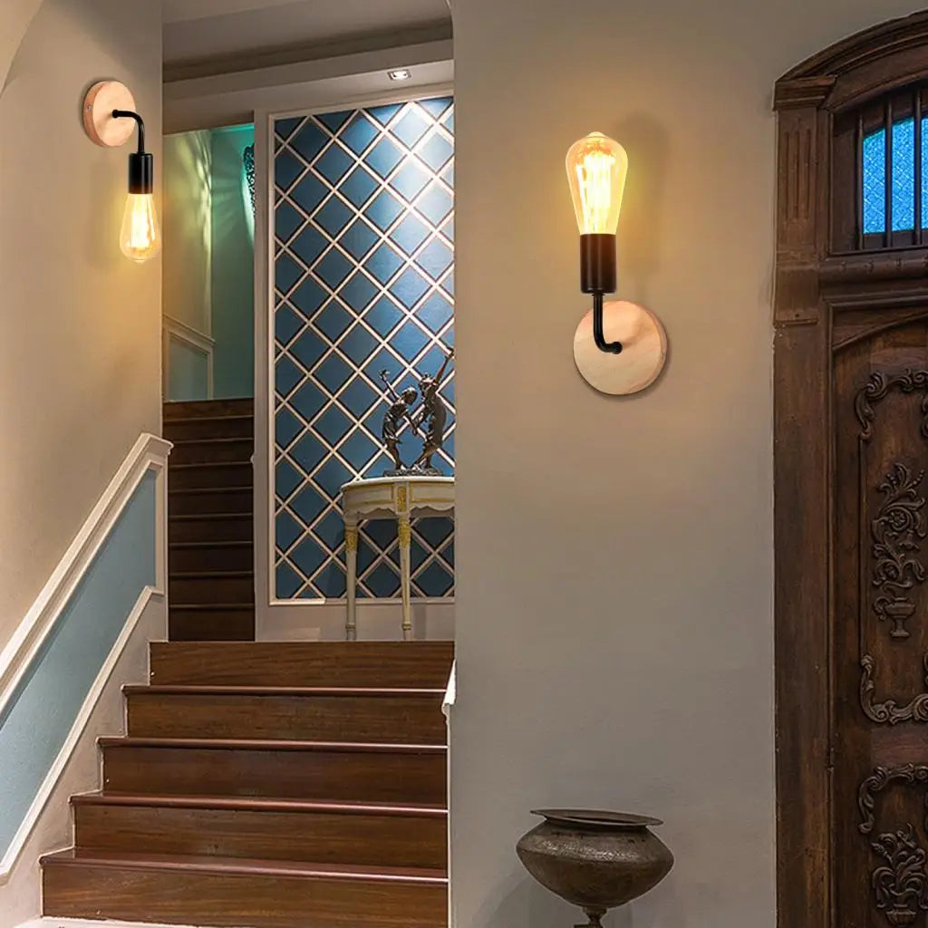 Decorbites™ Industrielle LED Wandlampe Retro-Loft-Lampe E27 Eisenlampenschirm Wandleuchte
