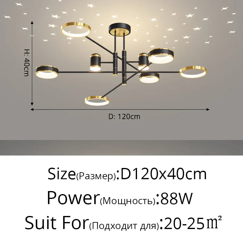 Decorbites™ LED-Kronleuchter: Moderne smarte Fernbedienungs-Deckenleuchte für Wohnzimmer, Schlafzimmer, Esszimmer und Küche
