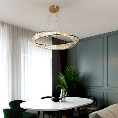Decorbites™ Gold Möbius-Streifen-Anhänger-Leuchter für luxuriöse Wohn- und Essbereiche