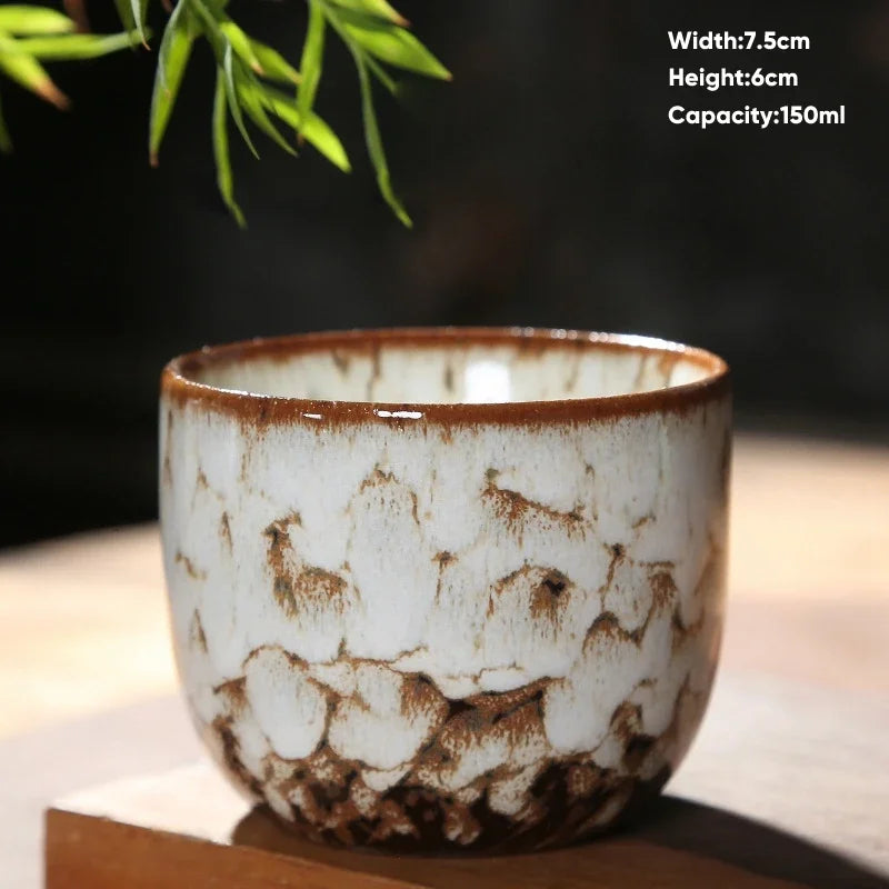 Decorbites™ Japanische Ofenverwandlungs-Keramik-Teebecher Espressotasse Kaffeetasse Töpferei Kung-Fu-Teetasse